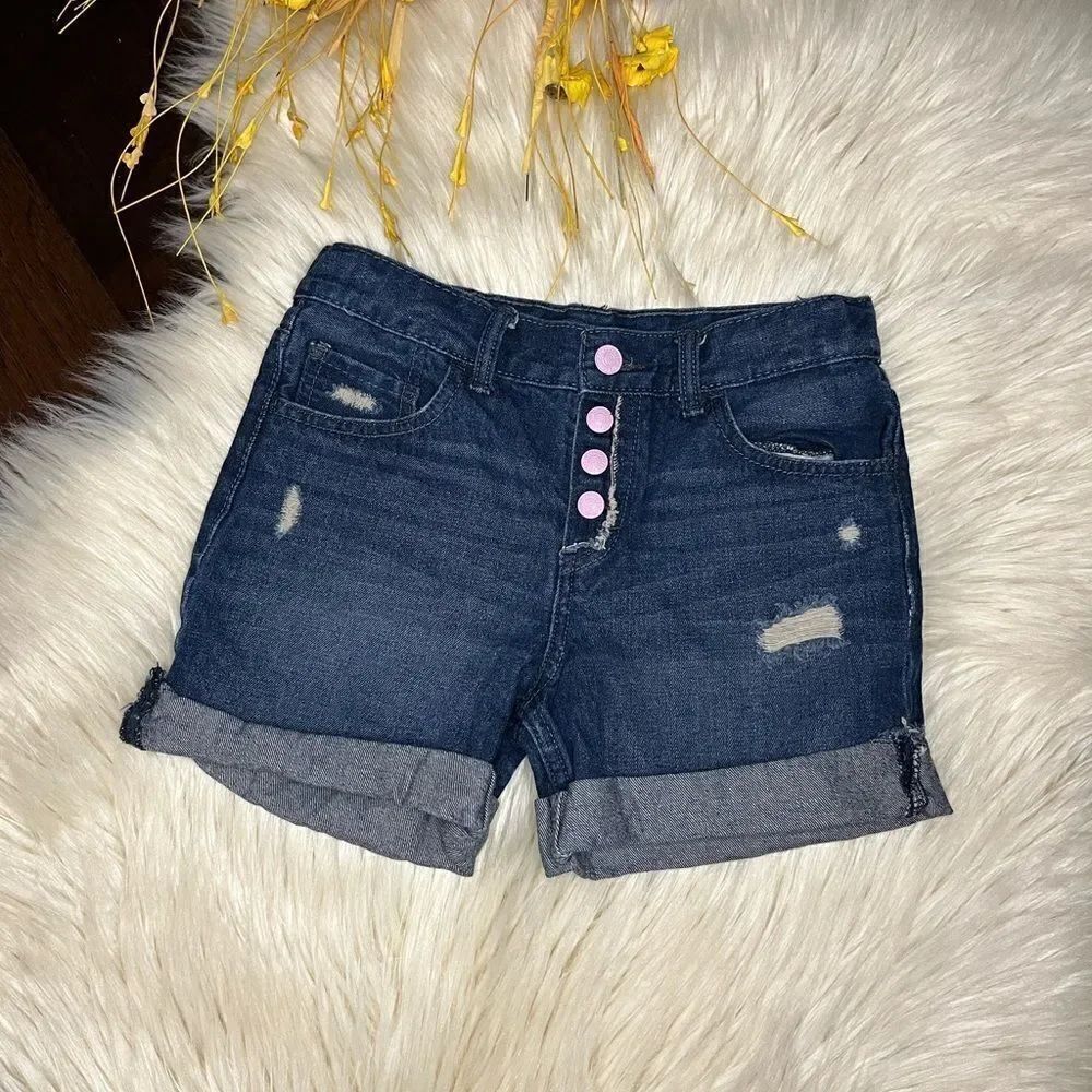 Levis girlfriend shorty short pink snap fly sz 14